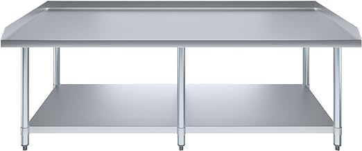 NSF Certified 18 Gauge Heavy Duty Stainless Steel Equipment Grill Stand with Undershelf for Kitchens, Utility Rooms, Caterers & Auto (72" x 24")