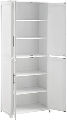 Crosley Furniture Savannah Tall Pantry and Bathroom Wall Cabinet Bundle, White