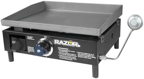 Razor Griddle 1-Burner Propane Gas Grill Griddle with Prep Cart, Black