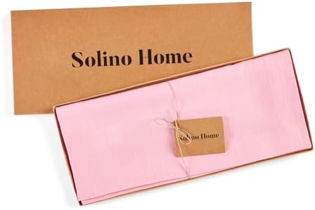 Solino Home 100% Pure Linen Table Runner Pink Lemonade, Fete 14 x 90 in
