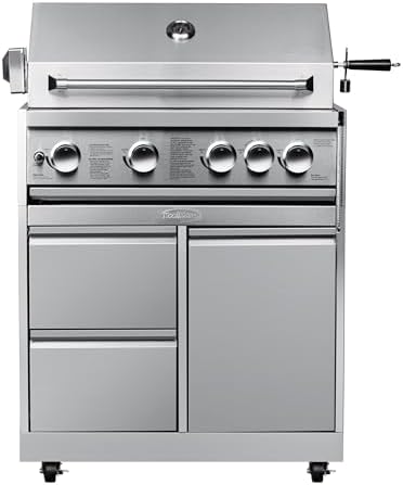 KoolMore Outdoor Kitchen 30 in. BBQ Liquid Propane Grill with Cabinet in Stainless-Steel (KM-OKS-BQ30-BQ30CAB)