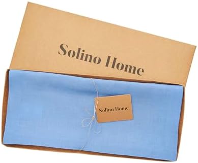 Solino Home 100% Pure Linen Table Runner Provence Blue, Fete 14 x 72 in