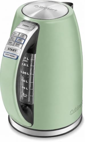Cuisinart PerfecTemp 1.7-Liter Electric Kettle, Cordless Electric Tea Kettle, 1500W for Fast Heat-Up, 6 Preset Temperatures, 30-Minute Keep Warm, Stay Cool Nonslip Handle, Pistachio Stainless by Cuisinart