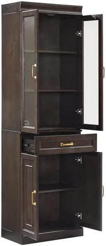 Crosley Furniture Stanton Glass Door Pantry Storage Cabinet