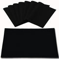 Cloth Placemats Set of 8, Linen Type Fabric Placemats Machine Washable Heat Resistant Placemats Wrinkle Free Thick Polyester Kitchen Place Mats for Dining Table (Black)