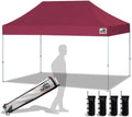 Eurmax USA Standard 10'x15' Patio Pop Up Canopy Tent Commercial Instant Canopies with Heavy Duty Roller Bag,Bonus 4 Sand Weights Bags (Burgundy)