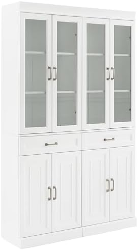 Crosley Furniture Stanton 2-Piece Glass Door Pantry Storage Cabinet Set