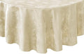 Newbridge Thanksgiving Damask Tablecloth Ivory Gold 60 x 84 Inch Oval
