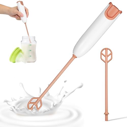 Mini Electric Handheld Mixer with Extended Handle for Milk Powder and Drinks Detachable Design for Easy Cleaning Portable Kitchen Mixing Tool (white)