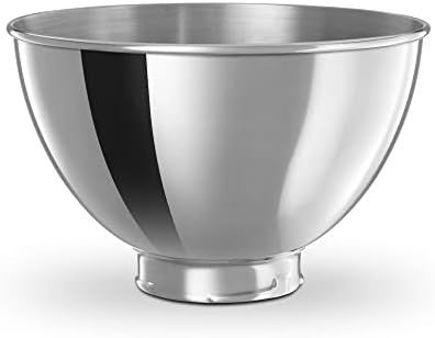 KitchenAid Classic Series 4.5 Quart Tilt-Head Stand Mixer K45SS, White & 3-Quart Stainless Steel Bowl for Tilt-Head Stand Mixers
