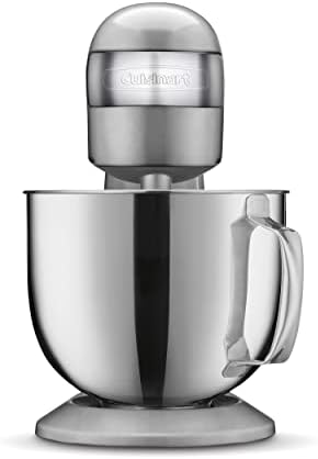 Cuisinart SMD-50BC Precision Pro 5.5-Quart Digital Stand Mixer With 12-Speeds, 3 Preprogrammed Food Prep Settings, Mixing Bowl, Whisk, Flat Mixing Paddle, Dough Hook, And Splash Guard, Silver Lining