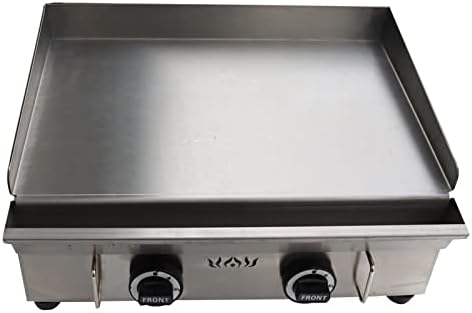 TECHTONGDA LPG Gas Grill Griddle, Stainless Steel Commercial Countertop Griddle Flat Top Grill, Restaurant Teppanyaki, BBQ Plate Grill with Adjustable Temperature Control, 21.26"x13.39", 2800Pa