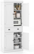 Tangkula 72" H Pantry Cabinet, Large Tall Storage Cabinet with Doors, White