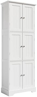 ChooChoo 63.2" Tall Bathroom Storage Cabinet with 6 Doors, Pantry Cabinet