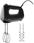 Braun Multimix 2 Hand Mixer Black - beaters, dough hooks, accessory bag