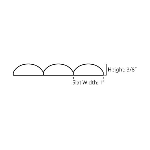 Outwater 1' Wide x 8' High x 3/8" Thick Unfinished Solid Maple Flexible Tambour Sheet with 1" Half-Round Slats – Flexible and Customizable Panel for Walls, Ceilings, and More