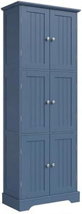 ChooChoo 63.2" Tall Bathroom Storage Cabinet with 6 Doors, Pantry Cabinet