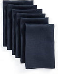 Solino Home 100% Pure Linen Dinner Napkins Navy, Fete 20 x 20 in, Set of 6