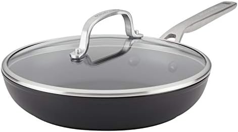 KitchenAid Hard-Anodized Induction Frying Pan with Lid, 10-Inch, Black