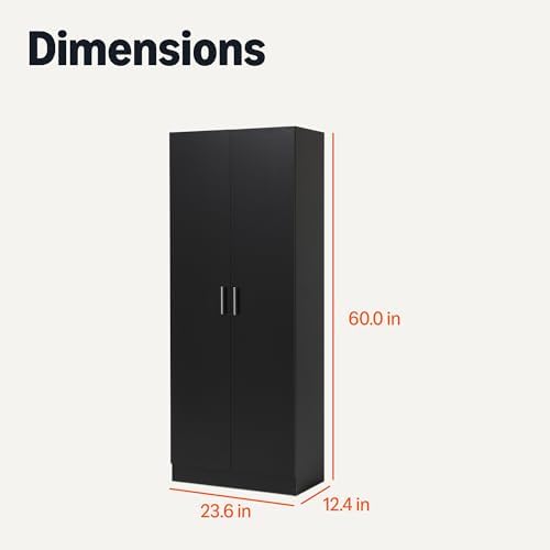 Amazon Basics Storage Cabinet for Kitchen Pantry, Freestanding with 4 Shelves, Black