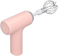 Electric Egg Beater, Cordless Hand Mixer with 2 Metal Mixing Whisk, 3 Speeds Adjustable, for Whipping Cream Butter Stirring Egg Liquid Jam (Pink)
