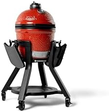 Cart with Shelves for Joe Jr Small Kamado Grill, Black Grill Stand, Model KJ15112524