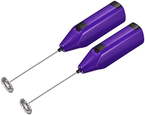MECCANIXITY Electric Tumbler Stirrer, Handheld Mini Mixer Battery Operated Stirring Mixing Purple for DIY Glitter Tumbler Cup, Pack of 2