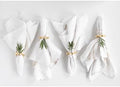 Solino Home 100% Pure Linen Napkins, 20 x 20 in, Natural Striped, Set of 4