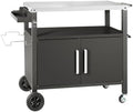 Dining Cart Table with Big Storage Cabinet,Movable Table Outdoor Kitchen
