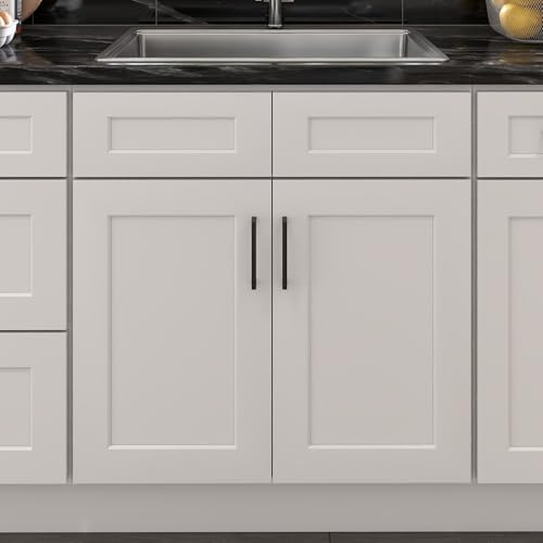 Furinno Shaker Sink Bases Kitchen Cabinet, 2-Doors, White