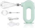 4 Speed Electric Hand Mixer, Electric Hand Mixer Whisk Wireless Rechargeable Handheld Egg Beater Adjustable Cordless Electric Whisk Hand Mixer 1500mAh Small Portable Handheld Mixer (Green)
