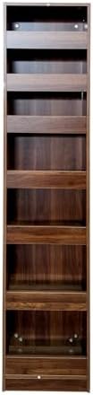 KEIKI 7 Tier Pull-Out Kitchen Pantry Storage Cabinet, Multi-Tier Single-sided Open Shelf, Spice Rack Next to Fridge, Freestanding Wood Hutch Food Pantries Cupboard for Dining Room, Narrow Spaces