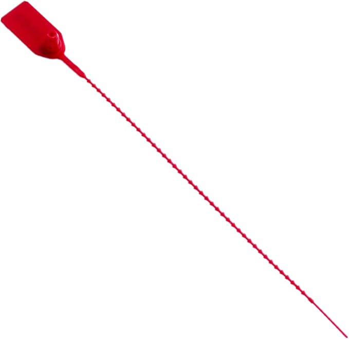 Plastic Security Seals Disposable Tags Safety Padlocks Zip Ties Numbered 9.84 inches 200 pcs per Bag (200pcs, Red)