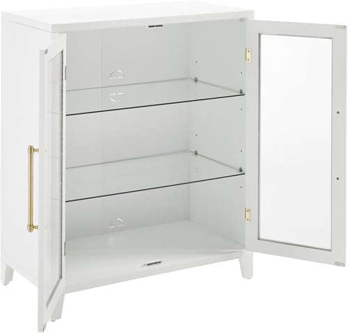 Crosley Furniture Roarke Stackable Glass Door Pantry Storage Cabinet