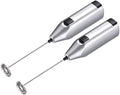 MECCANIXITY Electric Tumbler Stirrer, Handheld Mini Mixer Battery Operated Stirring Mixing Silver for DIY Glitter Tumbler Cup, Pack of 2