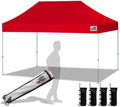 Eurmax USA Standard 10'x15' Patio Pop Up Canopy Tent Commercial Instant Canopies with Heavy Duty Roller Bag,Bonus 4 Sand Weights Bags (Red)
