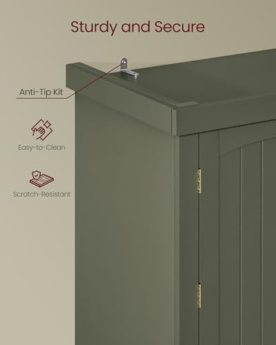 VASAGLE Pantry Cabinet, Freestanding Tall Cupboard with a Drawer