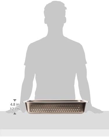 Winco Full Size Pan Perforated, 4-Inch, Medium
