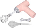 Qqmora Electric Cordless Hand Mixer Effortless Whisk Cream Salad Dressing Small Lightweight Design for Extended Periods of Time (Pink)