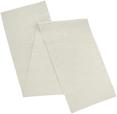 AVKA Studio 100% Cotton Ribbed Table Runner - Pack of 1-13 x 72 Inches - Off White - Dining Or Kitchen Table Runner Thick Construction for Everyday Use, Picnics, Outdoor Table, Parties, etc