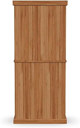 Homestyles Nantucket Natural Wood Pantry with Four Doors