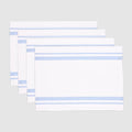 Solino Home 100% Linen Placemats, 14 x 19 in, Blue, French Stripe, Set of 4