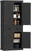 HOMCOM 72" Kitchen Pantry Cabinet Freestanding Tall Storage Cabinet Black