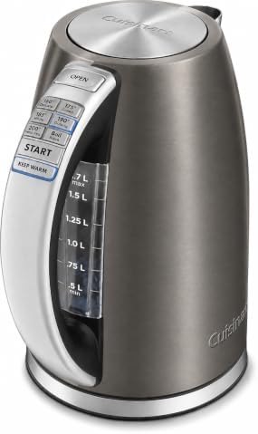 Cuisinart PerfecTemp 1.7-Liter Electric Kettle, Cordless Electric Tea Kettle, 1500W for Fast Heat-Up, 6 Preset Temperatures, 30-Minute Keep Warm, Stay Cool Nonslip Handle, Graphite Gray by Cuisinart