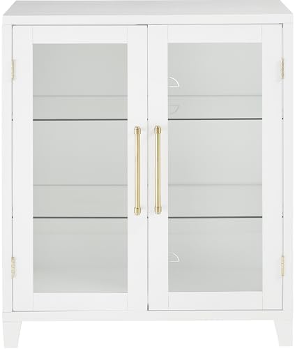 Crosley Furniture Roarke Stackable Glass Door Pantry Storage Cabinet