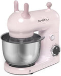 Stand Mixer, Compact & Space-Saving, Stainless Steel Bowl, Unique & Playful Design, Effcient 300W Motor, Dishwasher-Safe Attachments, SM-2549A (Pink)