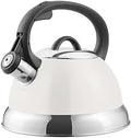 Mr. Coffee Flintshire 1.75-Quart Stainless Steel Whistling Tea Kettle with Nylon Handle – Durable Stove-Top Kettle in Linen Finish by MrCoffee