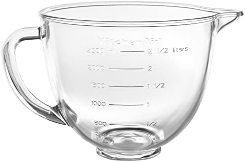 KitchenAid Classic Series 4.5 Quart Tilt-Head Stand Mixer K45SS, White & 3.5 Quart Tilt-Head Glass Bowl - KSM35GB