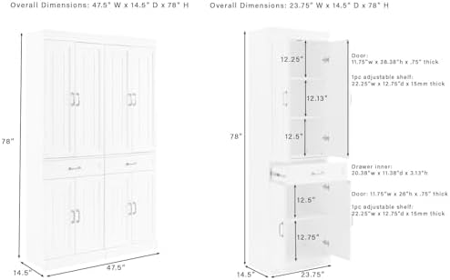 Crosley Furniture Stanton 2-Piece Pantry Storage Cabinet Set