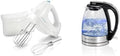 Hamilton Beach 6-Speed 250W Electric Hand Mixer Bundle with 1 Liter 1500W Glass Electric Tea Kettle